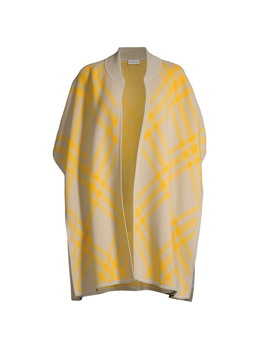 Burberry Elegant Hunter Mimosa Carly Check Wool Cape